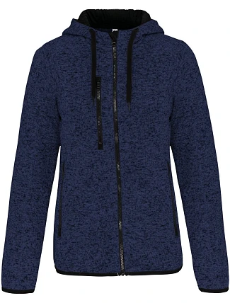 Kariban ProAct PA 366 Dámská pletená fleecová bunda s kapucí 20.P366 navy melange Kariban ProAct PA 366 Dámská pletená fleecová bunda s kapucí 20.P366 navy melange