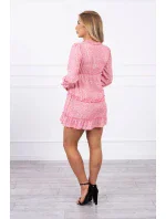 Šaty s ozdobnými volánky tmavě meruňková