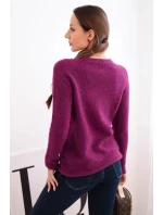 Dámský svetr z baby alpaky s dlouhým rukávem tmavě fialový