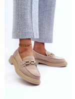 Semišové dámské mokasíny S.Barski HX52-222 Béžová