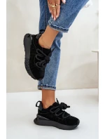 Dámské Zamszové Tenisky Na Platformě S Hlavním Šněrováním Artiker 54C1464 Černé
