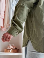 Dámská přechodná košilová bunda oversize KOSMOJACK khaki FashionStreet TY4840 Dámská přechodná košilová bunda oversize KOSMOJACK khaki FashionStreet TY4840