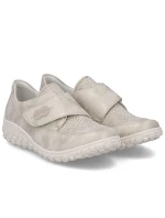 Dámská pohodlná béžovo-zlatá polobotka Rieker na suchý zip 59552-62