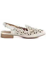 Dámské zlaté ažurové sandály na nízkém podpatku Jezzi ASA222-16