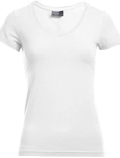Promodoro 3086 Dámské tričko Slim Fit s výstřihem do V 40.3086 white