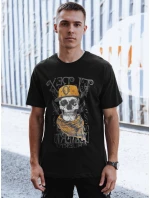 Pánské tričko s potiskem černé FashionStreet RX5617 Pánské tričko s potiskem černé FashionStreet RX5617