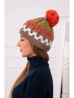 Dámská čepice Laila K283 dark beige+kiwi Dámská čepice Laila K283 dark beige+kiwi