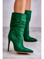 Dámské mačkané kozačky kozačky Zelené Laguna Dámské mačkané kozačky kozačky Zelené Laguna