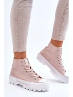 Vysoký Látkové tenisky na platformě Big Star LL274157 Nude