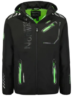 Geographical Norway pánská softshellová bunda ROYAUTE BLACK / GREEN DB MEN 068 BLACK / GREEN (WY8026H/GN-NOIR / VERT)