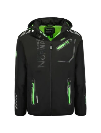 Geographical Norway pánská softshellová bunda ROYAUTE BLACK / GREEN DB MEN 068 BLACK / GREEN (WY8026H/GN-NOIR / VERT)