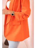 Elegantní sako s klopami tmavě oranžová