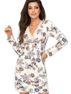 Dámská noční košilka Naomi Ecru vzor - Donna