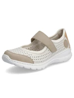 Pohodlná ažurová polobotka Rieker W RKR575A béžová