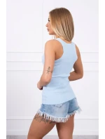 Žebrovaná halenka s halenkou modrá