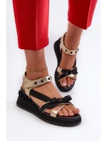 Dámské Sandály S Mašlí D&A CR956 Zlaté