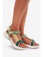 Dámské Sandály Na Suchý Zip D.Franklin DFSH406003 Zelené