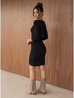 Dámské bavlněné pruhované minišaty, černé, FashionStreet EY2695