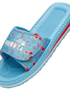 Klapky na suchý zip Kubota vícebarevné květinové modré K25SS-100-001-14-1