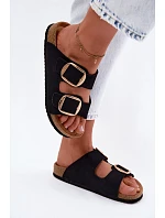 Dámské pantofle na korkové podrážce s řemínky Lee Cooper LCW-26-35-4455L Černé