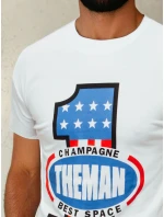 Pánské bílé tričko s potiskem FashionStreet RX4406