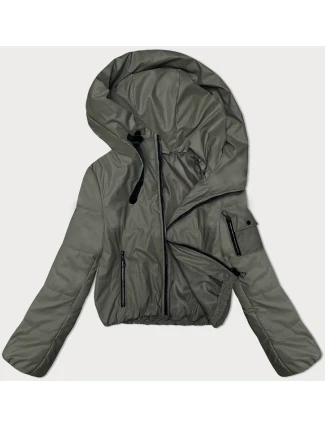 Krátká zelená dámská bunda s kapucí S'West (B8246-11)