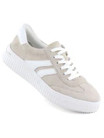 Kožené polobotky Remonte Rieker D3E00-60 béžové barvy