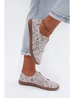 Okenní vzorové polobotky z přírodního semiše Multicolor Flaria
