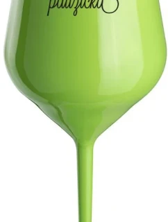 PAUZIČKA - zelená nerozbitná sklenice na víno 470 ml
