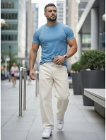 Pánské bavlněné tričko basic, světle modré, FashionStreet RX5691 Pánské bavlněné tričko basic, světle modré, FashionStreet RX5691
