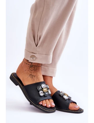 Dámské sandály s kamínky S.Barski KV-2775-31 Černá