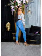 Dámský sexy volánkový top Carmen T80149 Růžová s květinovým vzorem - Style fashion Dámský sexy volánkový top Carmen T80149 Růžová s květinovým vzorem - Style fashion