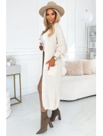 627-1 Cardigan - svetr s kapsami - béžová barva
