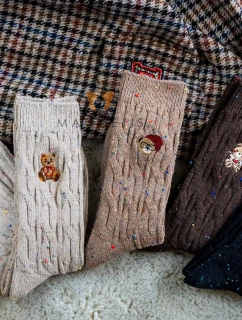 Magnetis ponožky YN5042 Medvídek melanžový