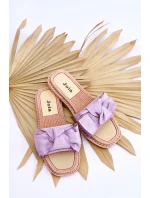 Semišové Dámské Pantofle S Mašlí fialove Ambra