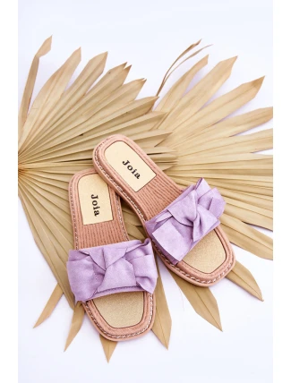 Semišové Dámské Pantofle S Mašlí fialove Ambra
