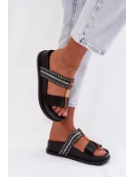 Dámské páskové platformové nazouváky Tahlia Černé