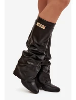 Dámské kotníkové boty Glorine na sloupkovém podpatku – černé