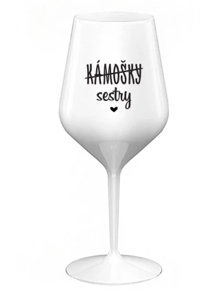 KÁMOŠKY - SESTRY - bílá nerozbitná sklenice na víno 470 ml KÁMOŠKY - SESTRY - bílá nerozbitná sklenice na víno 470 ml