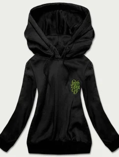 Krátká černá dámská mikina (26013)