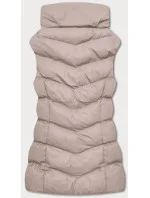 Tmavě béžová péřová dámská vesta (5M719-62) Tmavě béžová péřová dámská vesta (5M719-62)