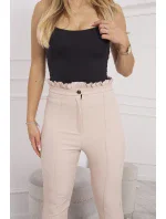 Béžové plisované kalhoty