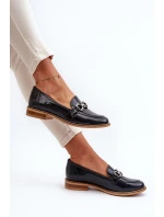 Kožené dámské lakované mokasíny Laura Messi 2760 modré