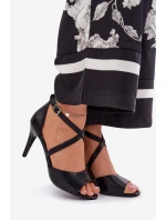 Módní Sandály Na Podpatku Černé Loressa Módní Sandály Na Podpatku Černé Loressa