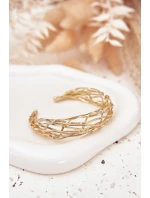 Pevný náramek ze chirurgické oceli zlatý