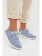 Dámské polobotky z přírodního semiše LR61-7080 Modré