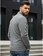 Pánská světle šedá mikina na zip FashionStreet BX4773