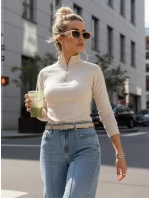 Dámská mikina se stojáčkem béžová FashionStreet BY1563