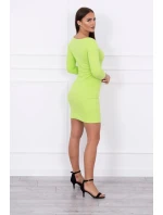 Šaty s výstřihem na knoflíky kiwi