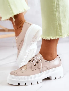 Kožené Boty S Srdce Béžová Curtis